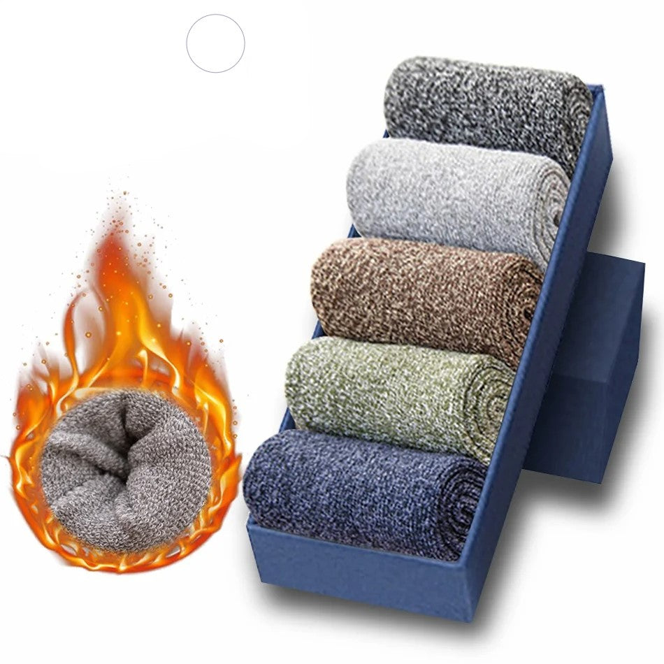 5 paar thermosocks gemaakt van dikke wol