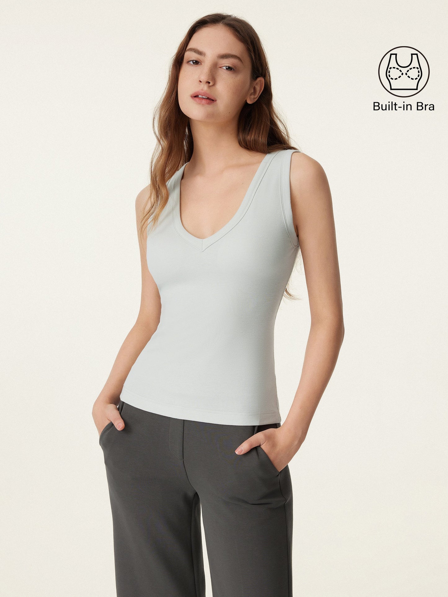 Dehnbare V-Ausschnitt Baumwolle Neue Luftige Brami Tanktop