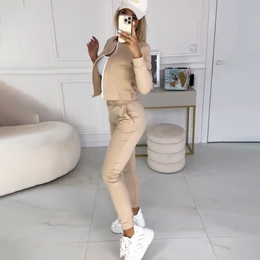 3-teiliger Trainingsanzug mit Reißverschluss für Damen