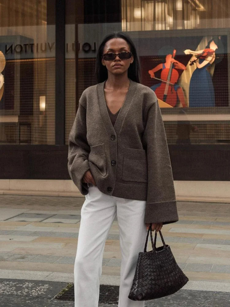 Strickveste mit V-Ausschnitt