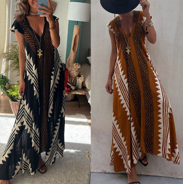 V-Ausschnitt Freizeitkleid