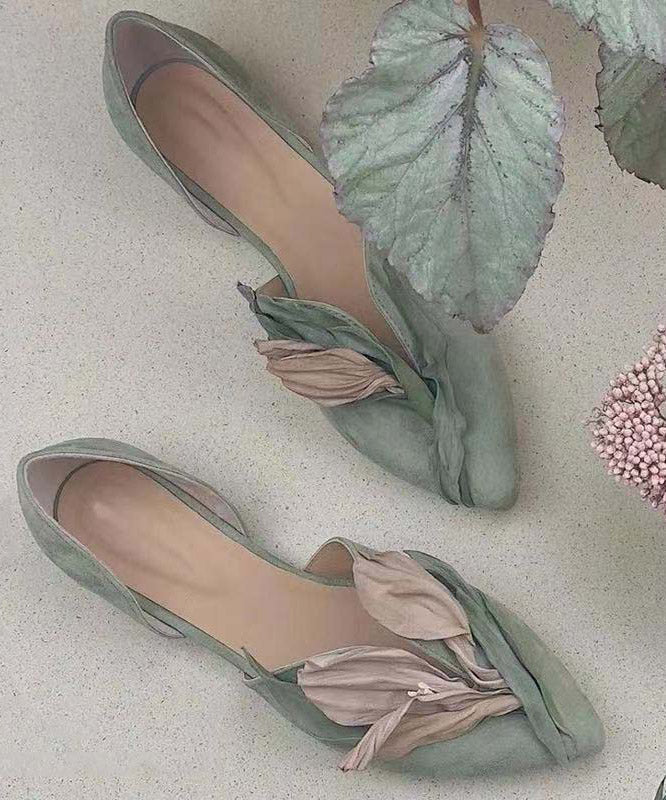Handmade rosa Satin Blumen Spitzenzehen Ballerinas