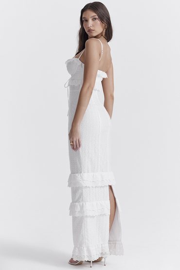 Eve | White Broderie Maxikleid