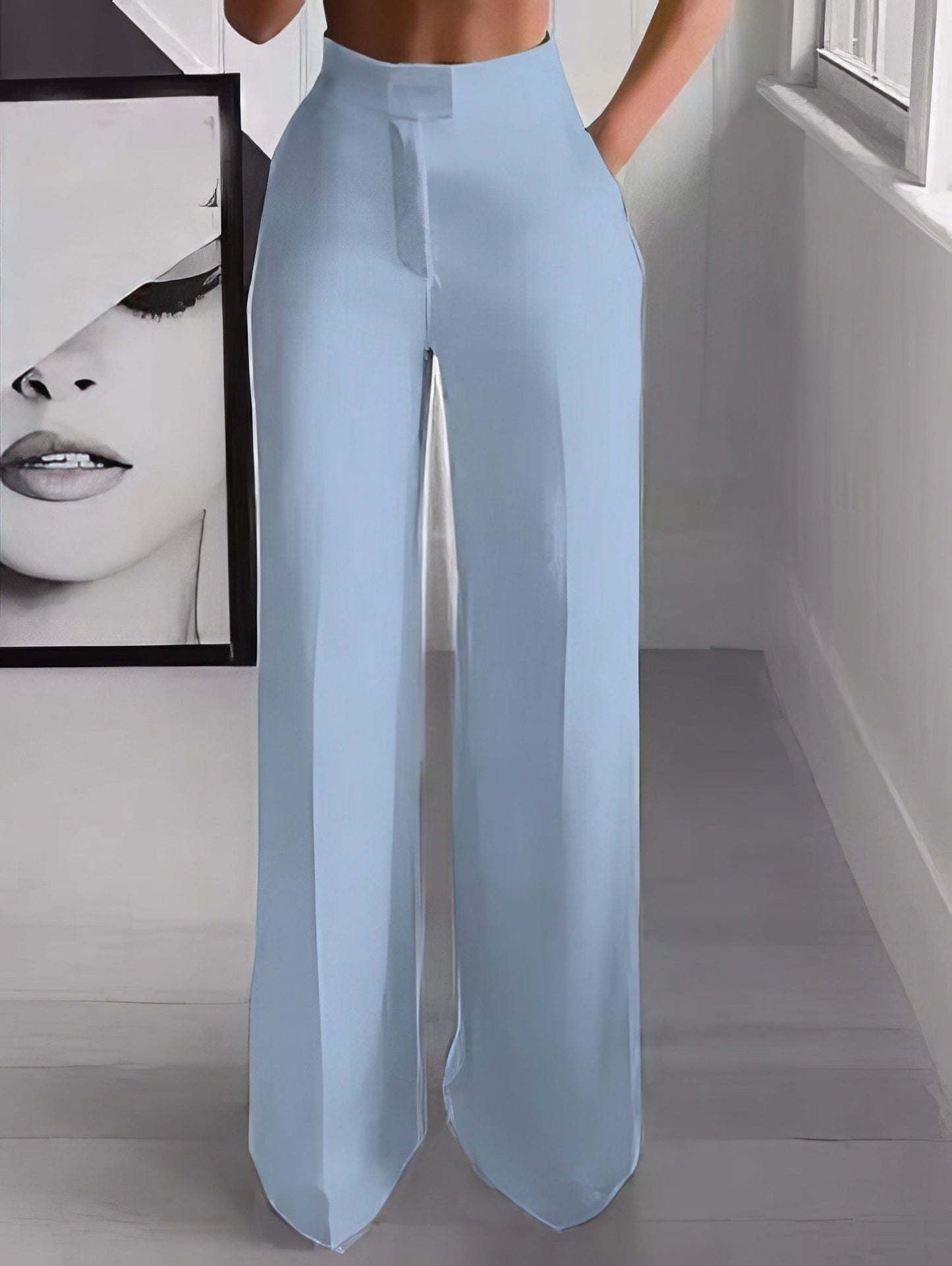 Einseitiges Crop Top & Hosenanzug mit Mop-Design, zweiteilig