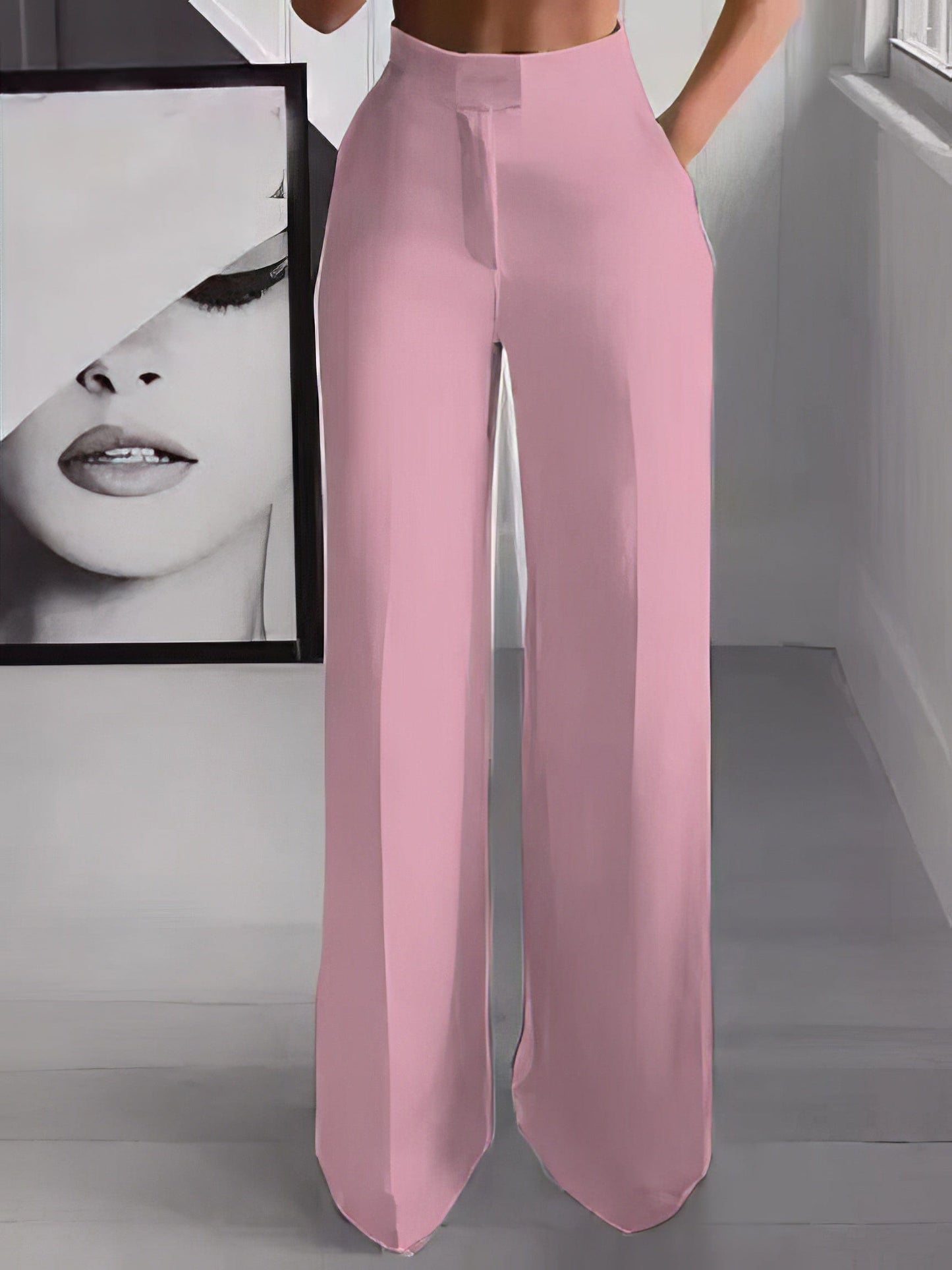 Einseitiges Crop Top & Hosenanzug mit Mop-Design, zweiteilig