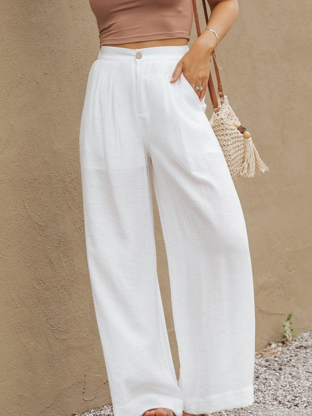 Einseitiges Crop Top & Hosenanzug mit Mop-Design, zweiteilig