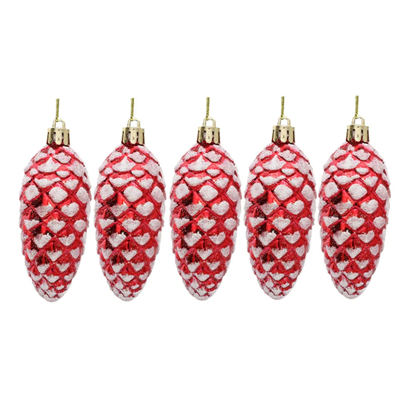 5-delige kerstdennenappel-ornamentset
