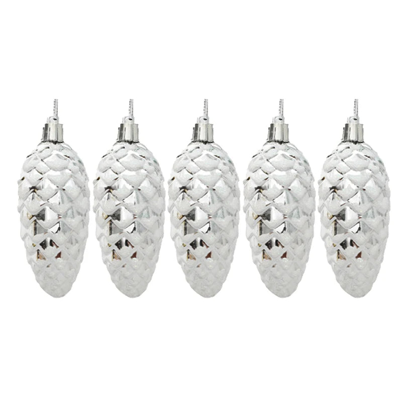 5-delige kerstdennenappel-ornamentset