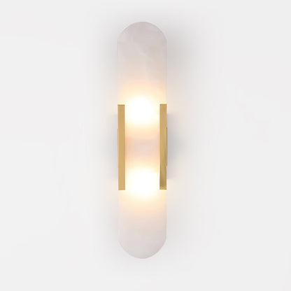 Sorenis — Verlängerte Alabaster-Wandlampe mit klassischem Metalldesign