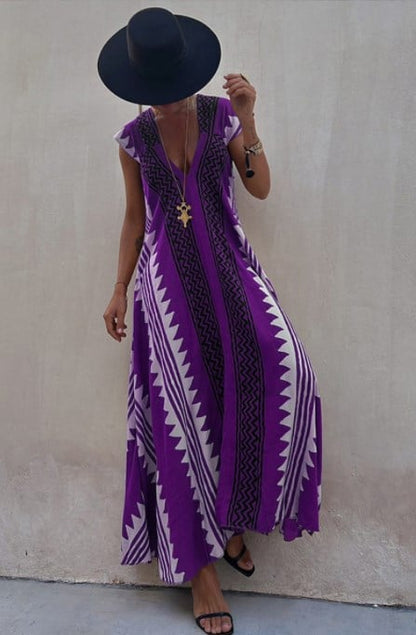 V-Ausschnitt Freizeitkleid