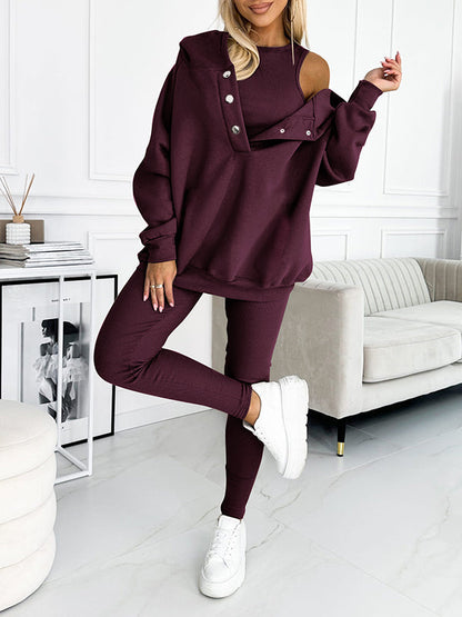 CozyChic | Lässiger und bequemer Hoodie-Sweatshirt-Anzug