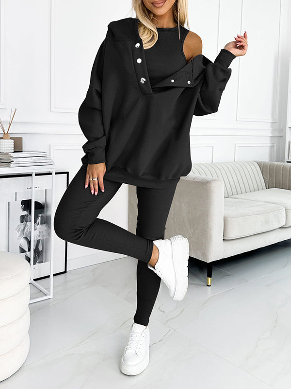 CozyChic | Lässiger und bequemer Hoodie-Sweatshirt-Anzug