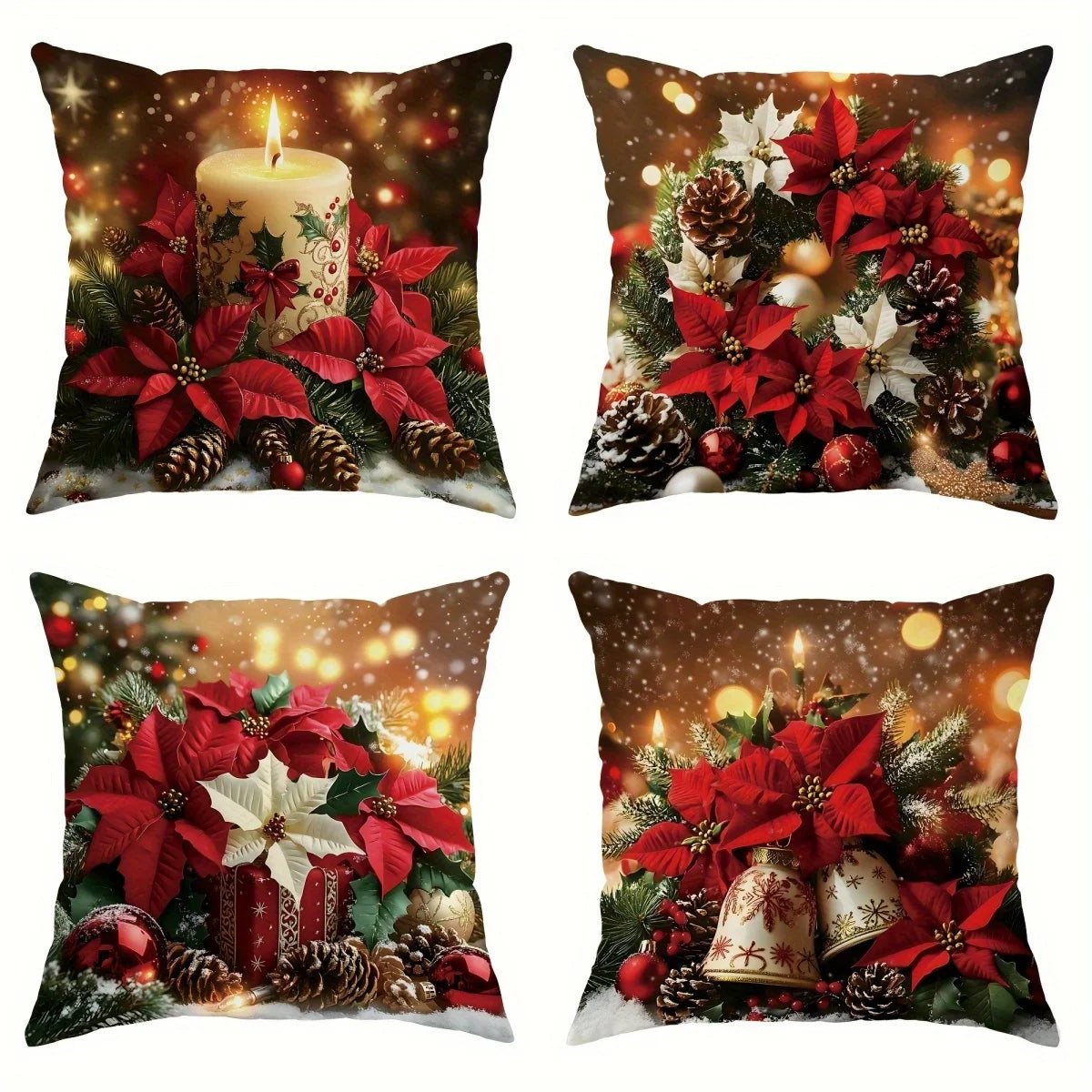 4 stuks kerstkussenslopen