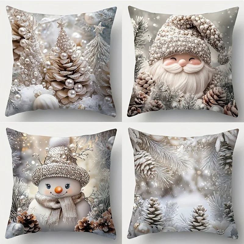 4 stuks kerstkussenslopen