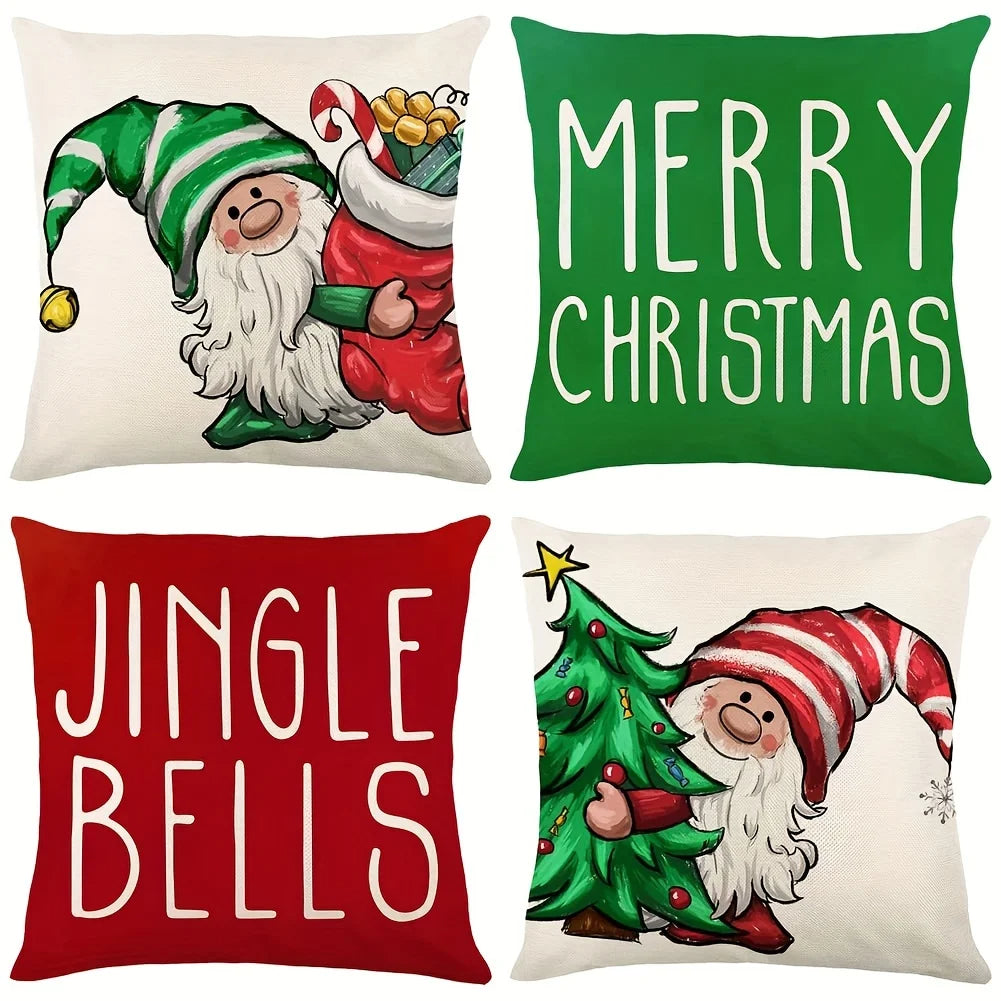 4 stuks kerstkussenslopen
