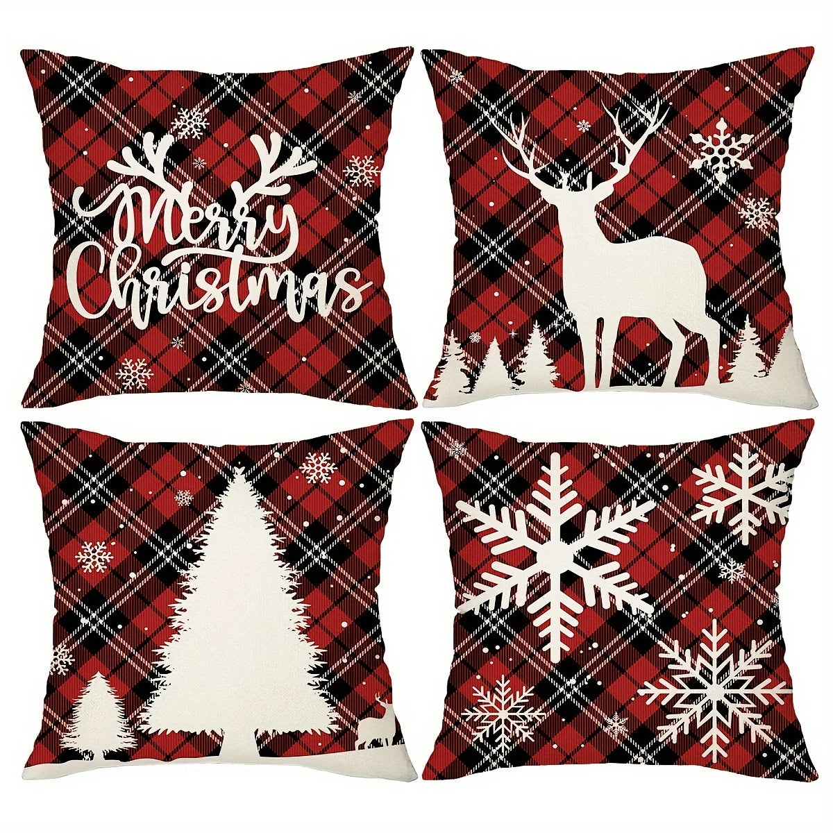 4 stuks kerstkussenslopen