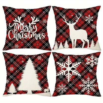 4 stuks kerstkussenslopen