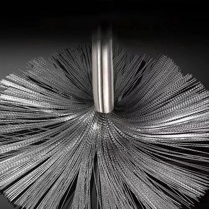 RVS pannenborstel met lange steel