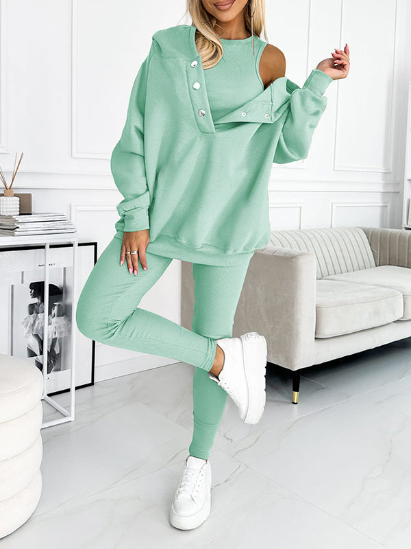 CozyChic | Lässiger und bequemer Hoodie-Sweatshirt-Anzug
