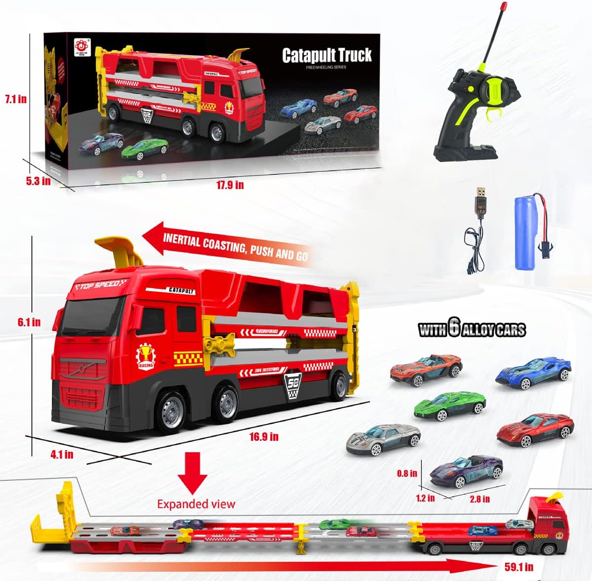 Mega-Hauler-LKW mit Katapult-Rennstrecke