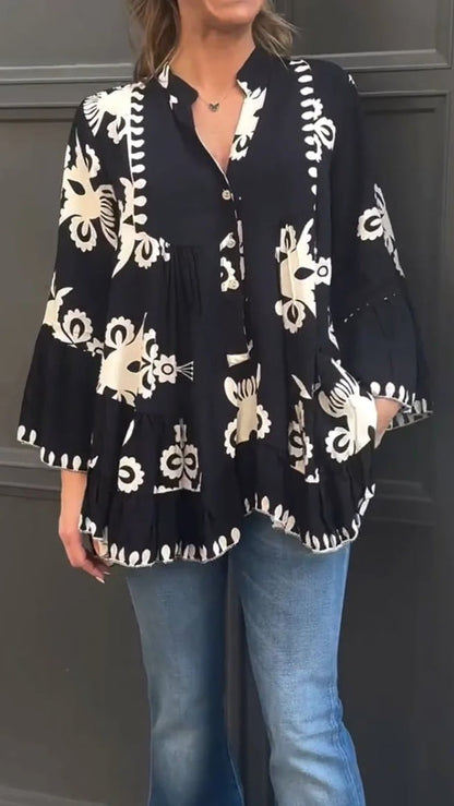 Boho Rüschen-Top - Mühelose Boho-Vibes mit unserem schicken Rüschen-Top! ✨🌿