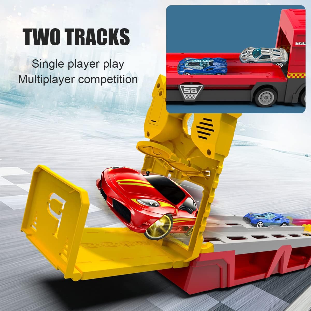 Mega-Hauler-LKW mit Katapult-Rennstrecke