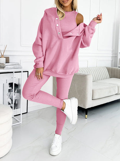 CozyChic | Lässiger und bequemer Hoodie-Sweatshirt-Anzug