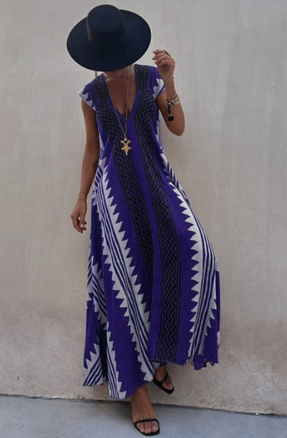 V-Ausschnitt Freizeitkleid