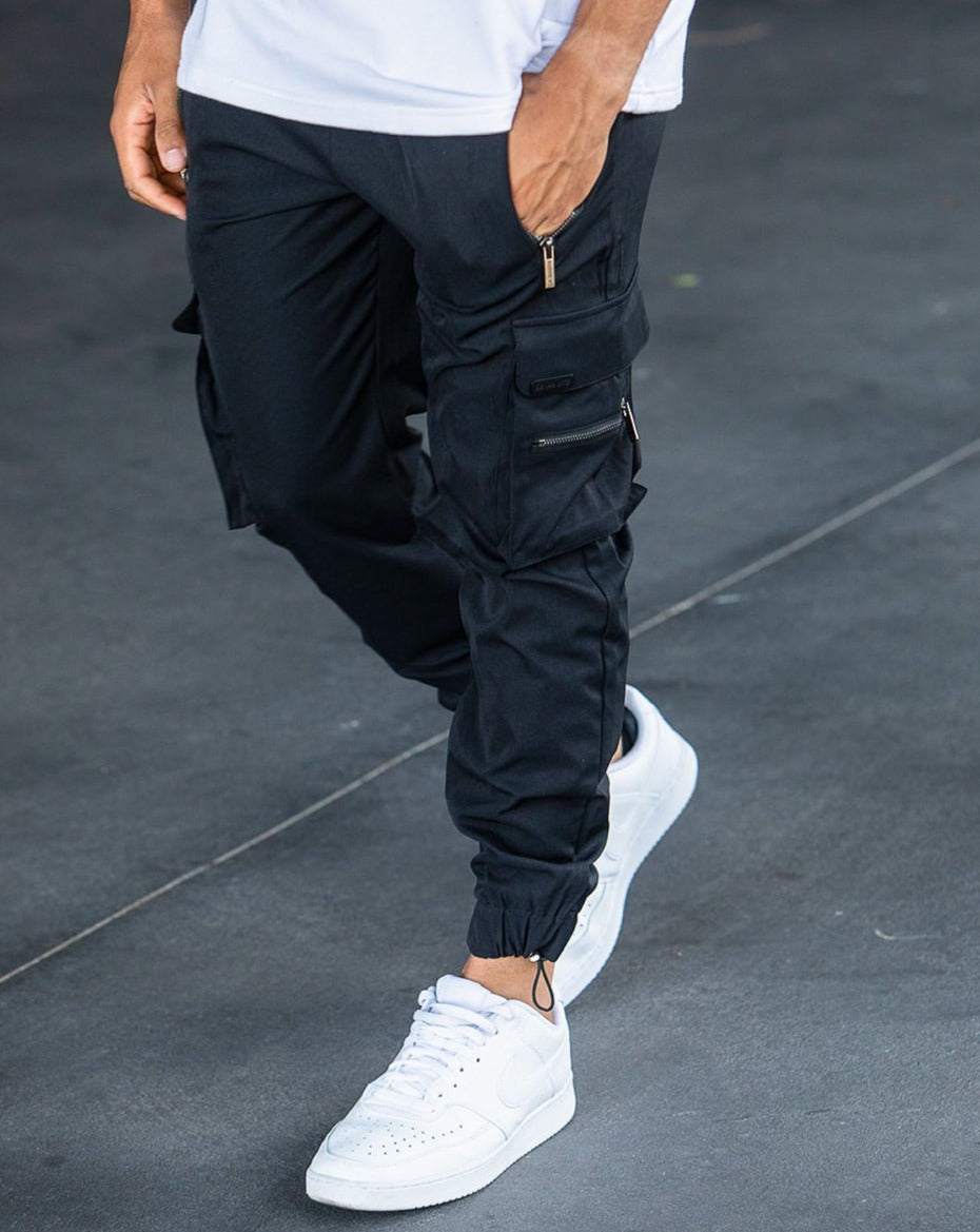 Schwarze Cargo-Hose V2