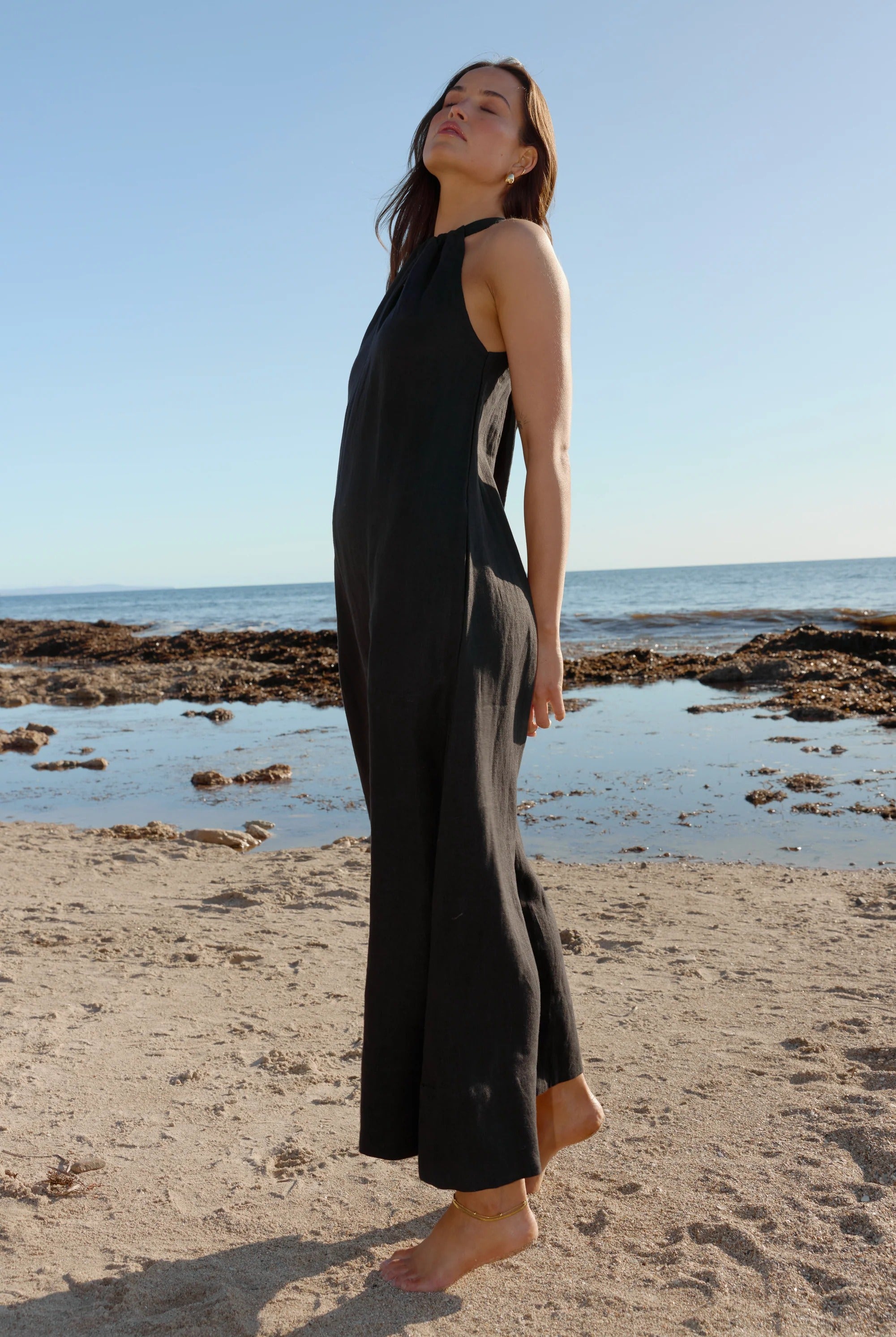 Luna Leinen Neckholderkleid