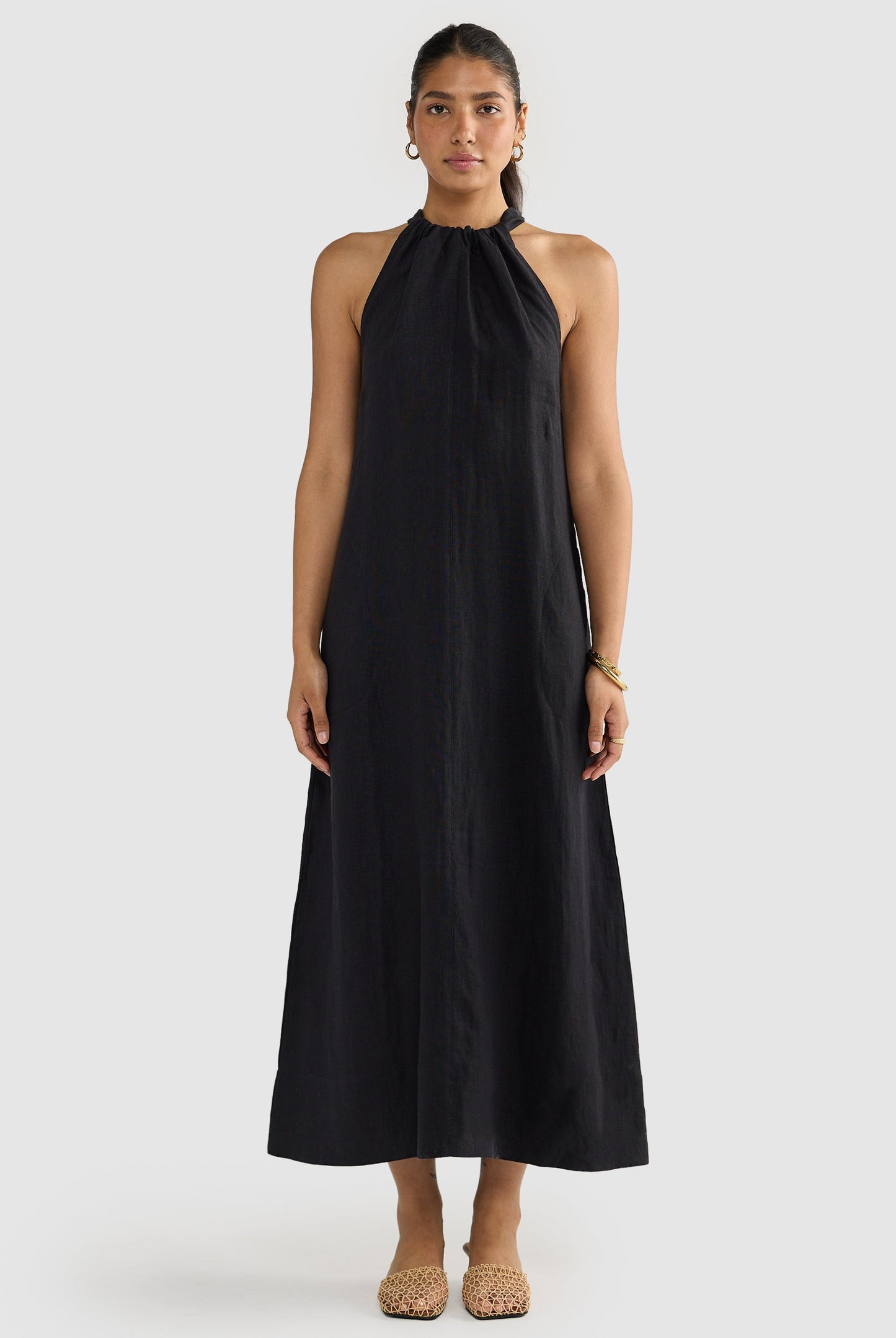 Luna Leinen Neckholderkleid