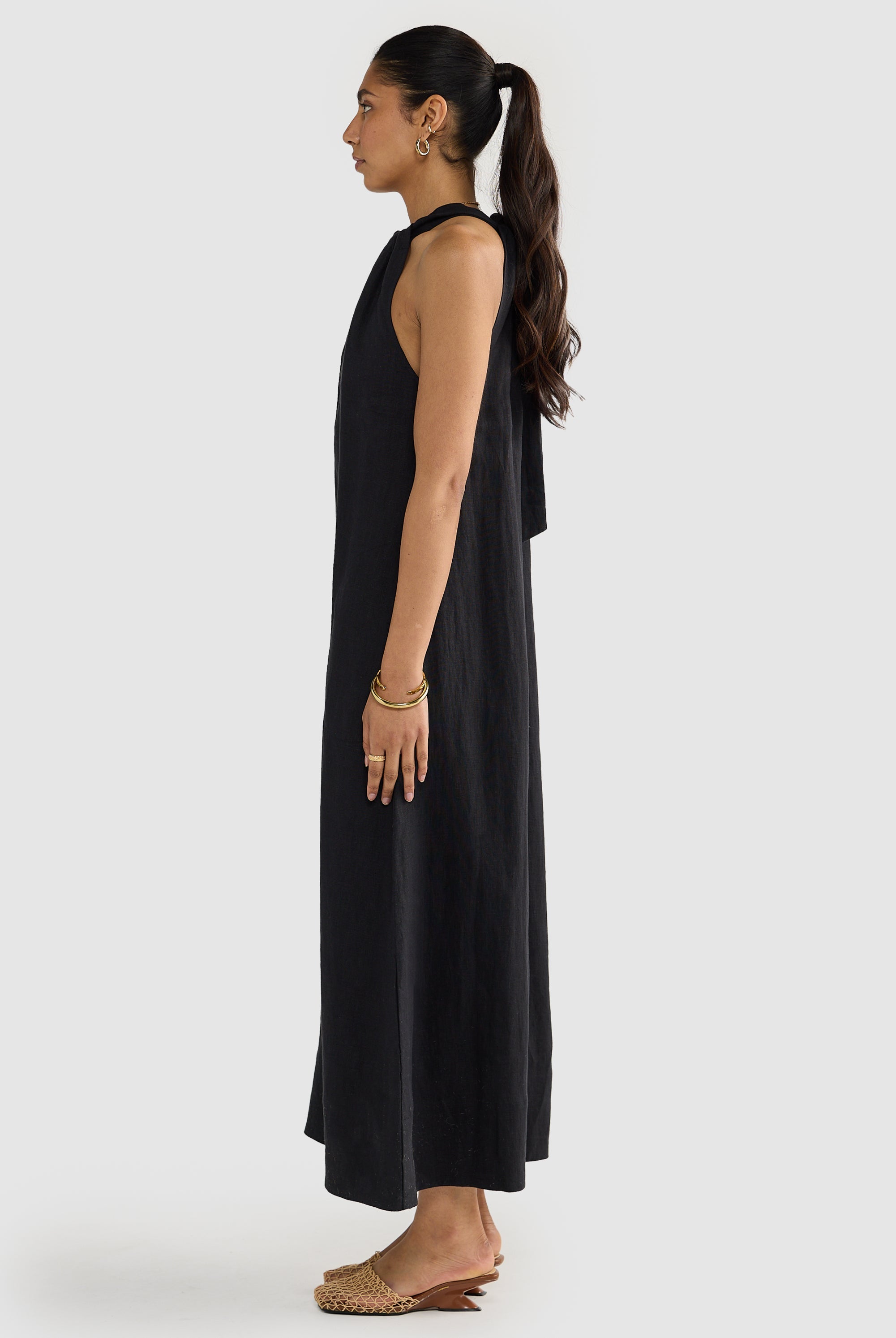 Luna Leinen Neckholderkleid