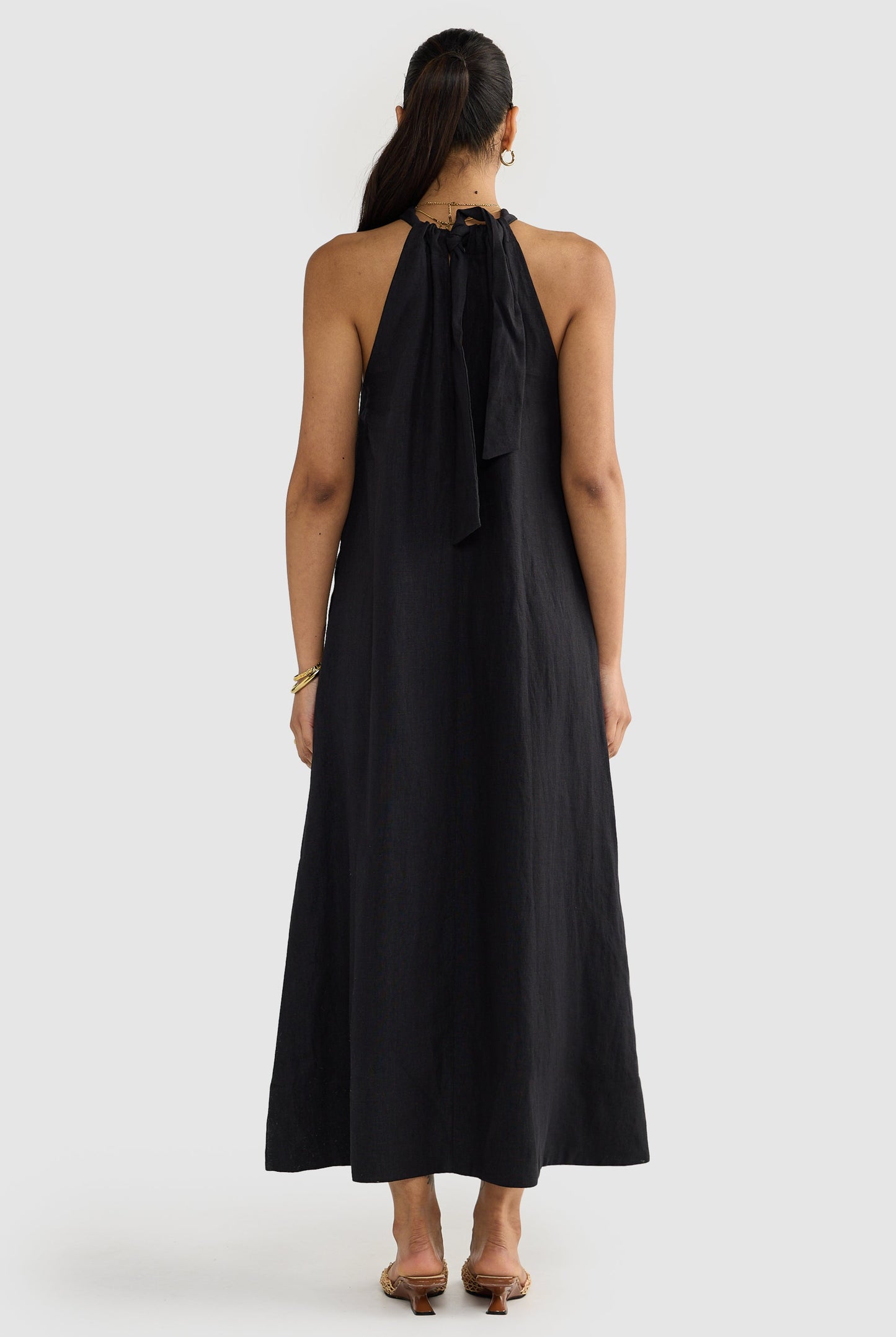 Luna Leinen Neckholderkleid