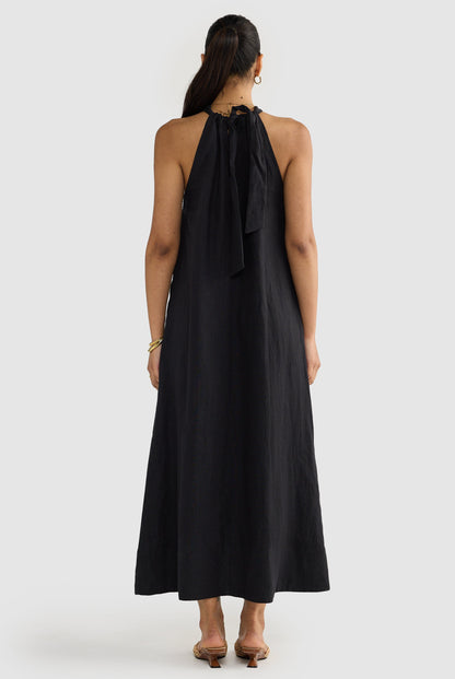Luna Leinen Neckholderkleid
