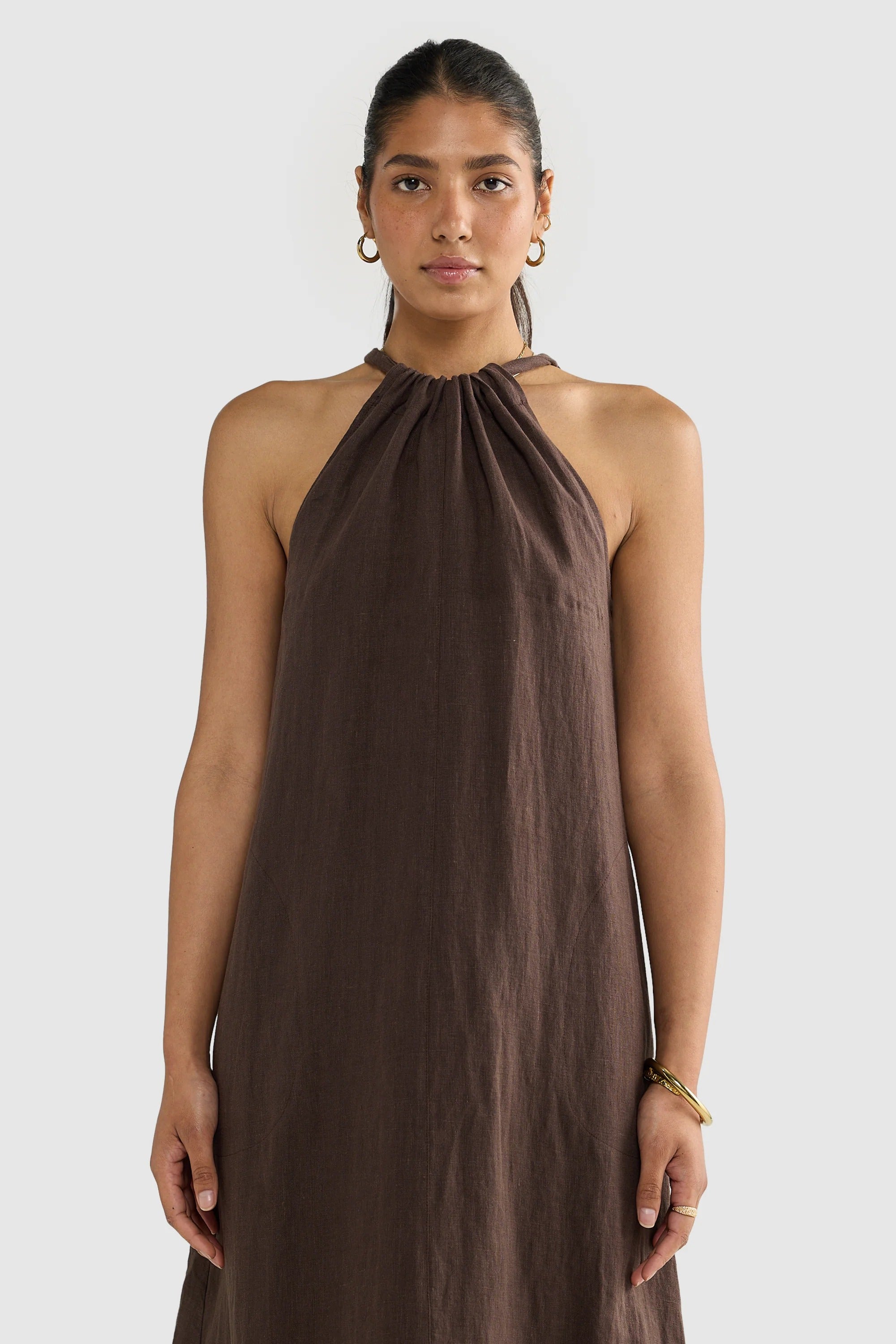 Luna Leinen Neckholderkleid