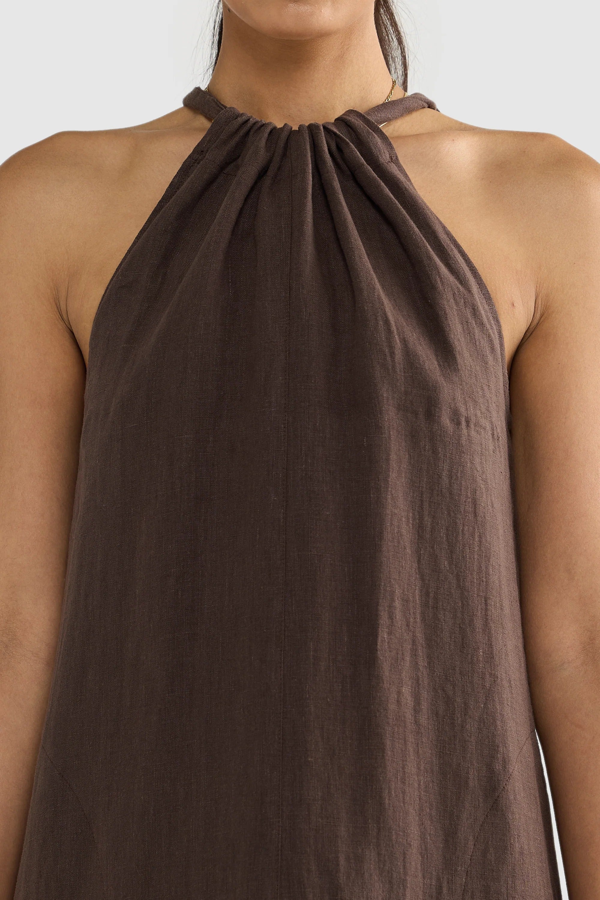 Luna Leinen Neckholderkleid