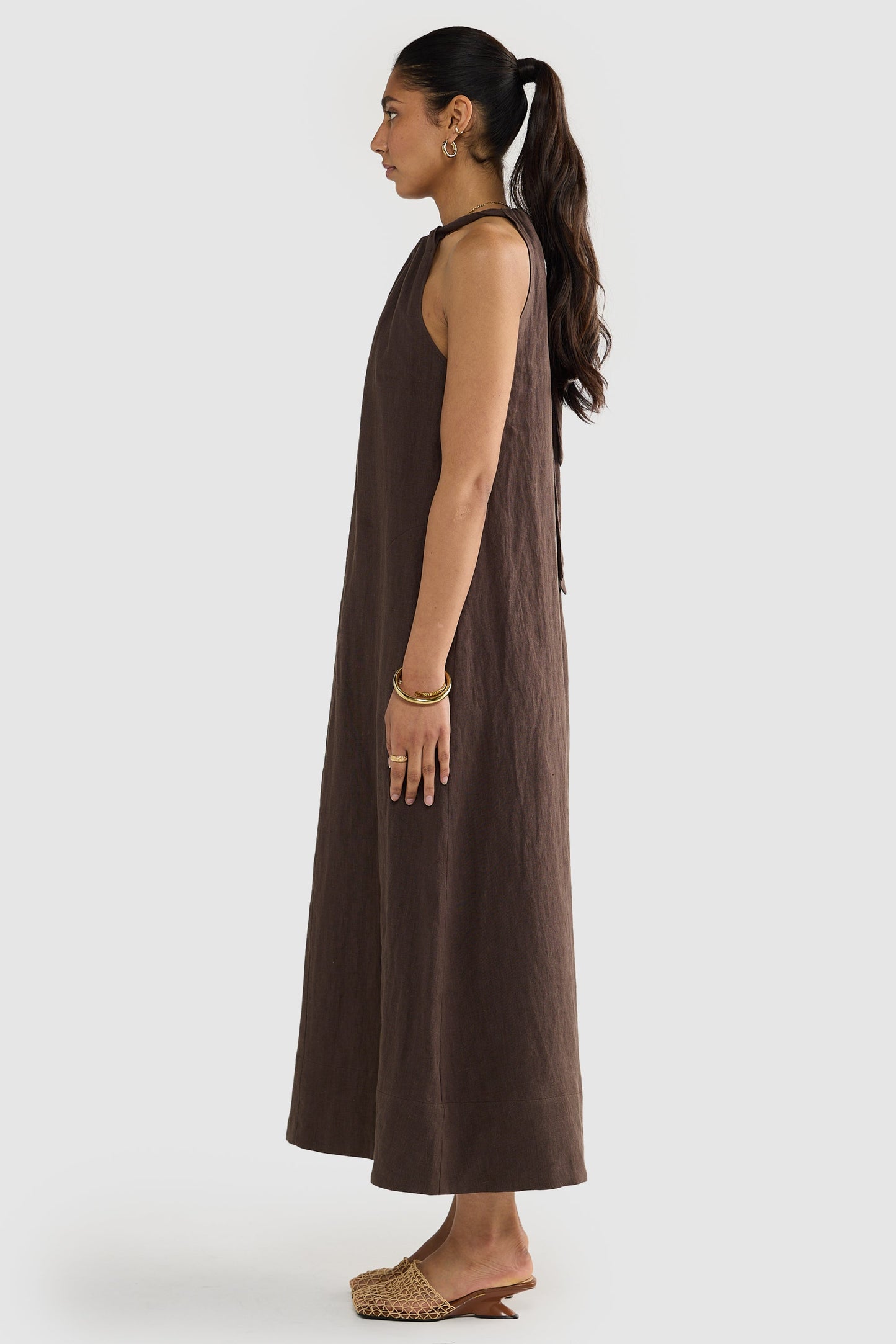 Luna Leinen Neckholderkleid