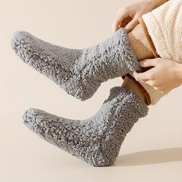 Antislip warme fleece huissokken