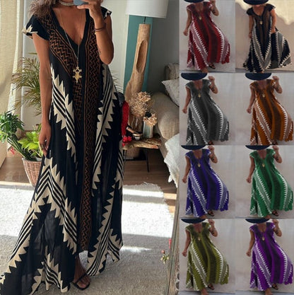 V-Ausschnitt Freizeitkleid