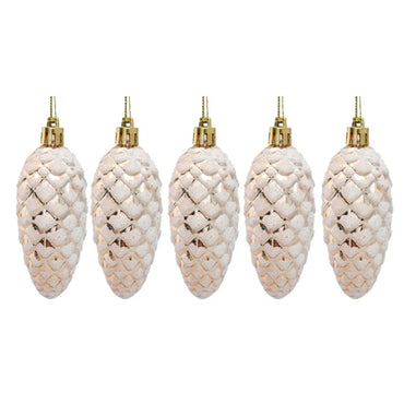 5-delige kerstdennenappel-ornamentset