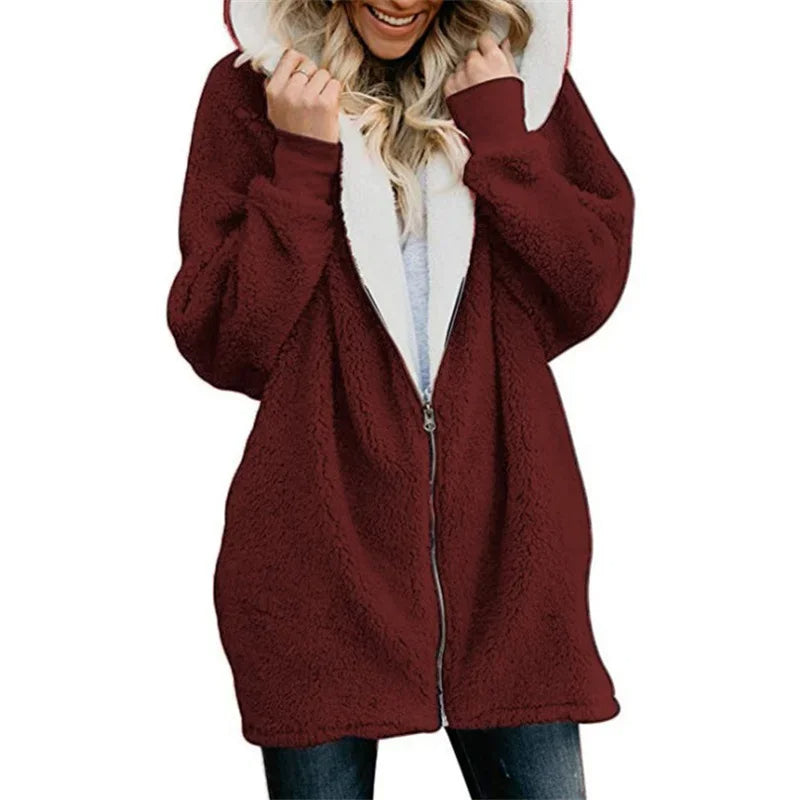 Winterfleece hoodietrui voor dames