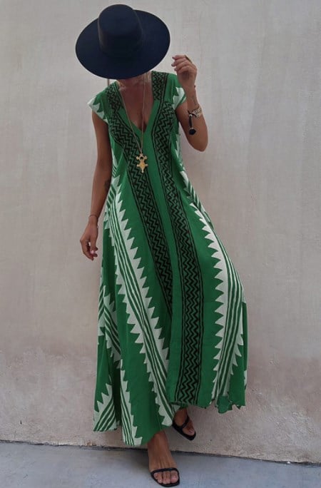V-Ausschnitt Freizeitkleid