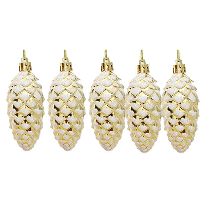 5-delige kerstdennenappel-ornamentset