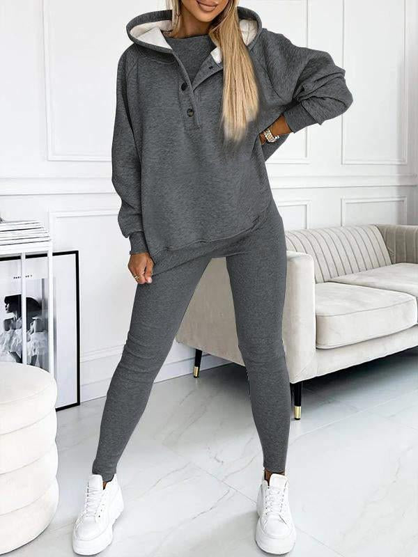 CozyChic | Lässiger und bequemer Hoodie-Sweatshirt-Anzug