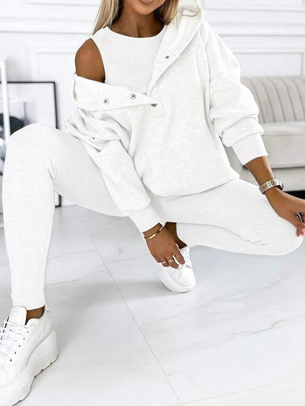 CozyChic | Lässiger und bequemer Hoodie-Sweatshirt-Anzug