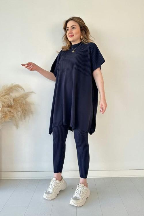 Lynara Set Zwei-teiliges Set aus dehnbarem Strick für Frauen (Top + Hose)