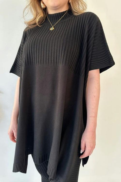 Lynara Set Zwei-teiliges Set aus dehnbarem Strick für Frauen (Top + Hose)