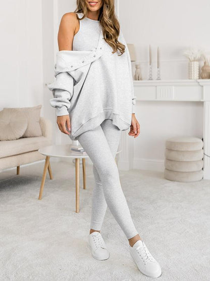 CozyChic | Lässiger und bequemer Hoodie-Sweatshirt-Anzug