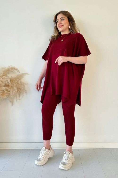 Lynara Set Zwei-teiliges Set aus dehnbarem Strick für Frauen (Top + Hose)