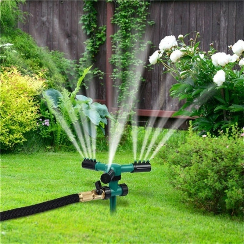 Gartensprenger Automatisch 360° Drehbar mit 3 Armen Sprühkopf
